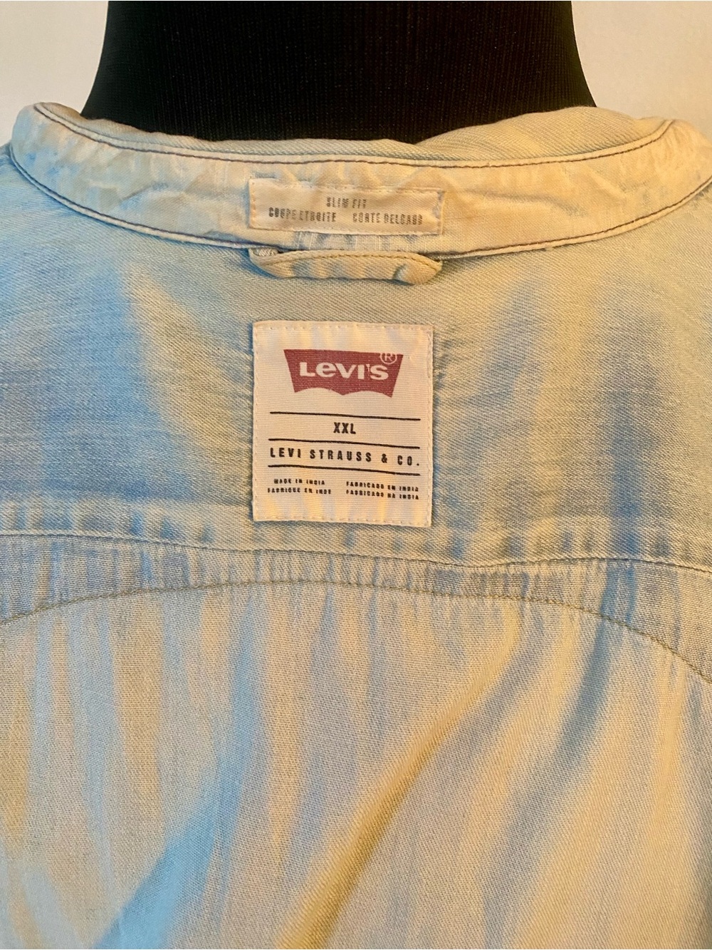 Levi’s Faded Light Wash Western Denim Shirt XXL – Worn-In Patina - Picture 7 of 7